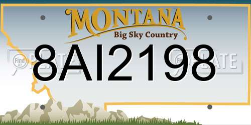8AI2198 Montana License Plate