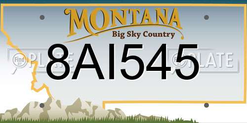8AI545 Montana License Plate