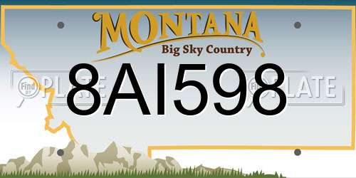8AI598 Montana License Plate