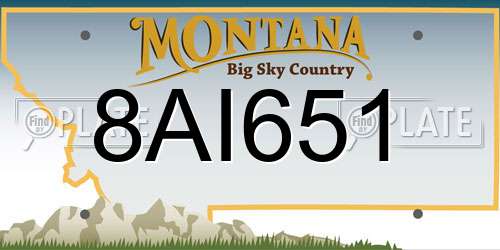 8AI651 Montana License Plate