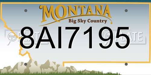 8AI7195 Montana License Plate