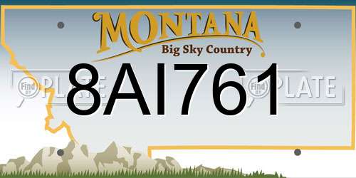 8AI761 Montana License Plate