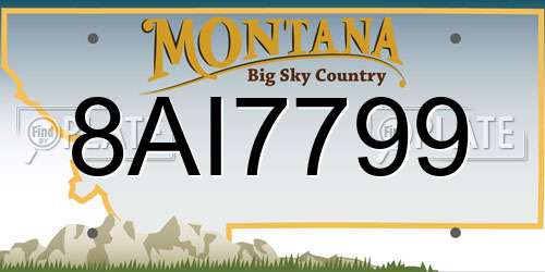 8AI7799 Montana License Plate