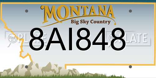 8AI848 Montana License Plate