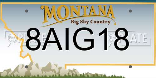 8AIG18 Montana License Plate