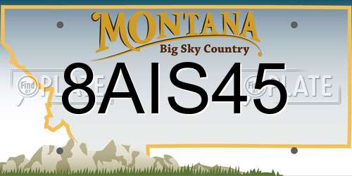 8AIS45 Montana License Plate