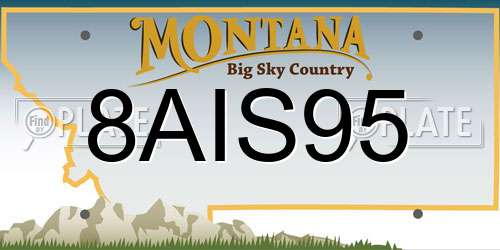 8AIS95 Montana License Plate