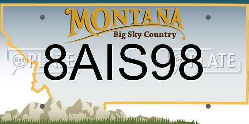 8AIS98 Montana License Plate