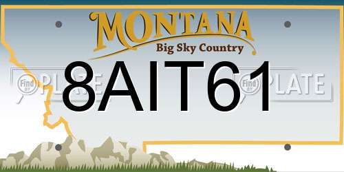 8AIT61 Montana License Plate
