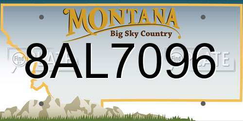 8AL7096 Montana License Plate