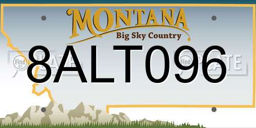 8ALT096 Montana License Plate