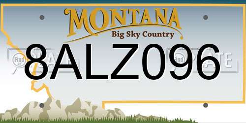 8ALZ096 Montana License Plate