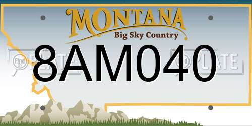 8AM040 Montana License Plate