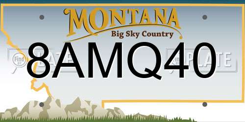 8AMQ40 Montana License Plate