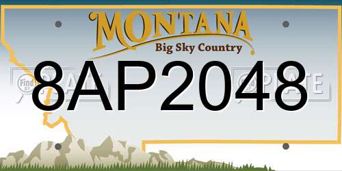 8AP2048 Montana License Plate