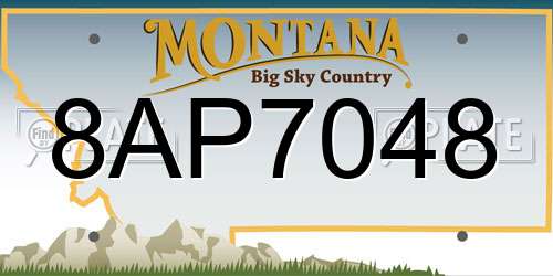 8AP7048 Montana License Plate