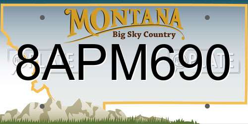 8APM690 Montana License Plate
