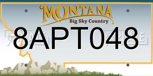 8APT048 Montana License Plate