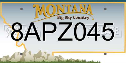 8APZ045 Montana License Plate