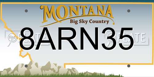 8ARN35 Montana License Plate