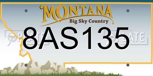 8AS135 Montana License Plate