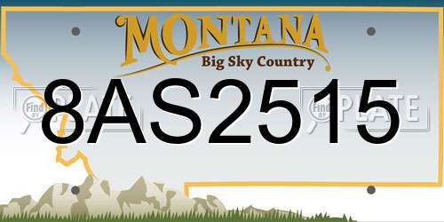 8AS2515 Montana License Plate