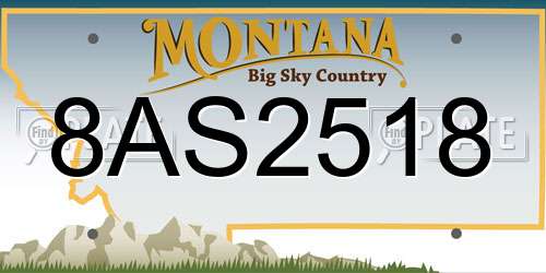 8AS2518 Montana License Plate