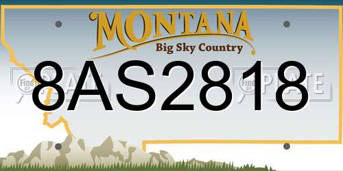 8AS2818 Montana License Plate