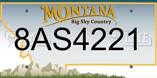 8AS4221 Montana License Plate