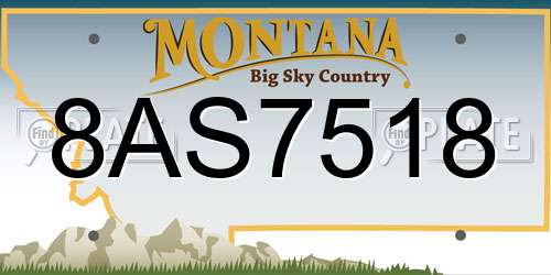 8AS7518 Montana License Plate