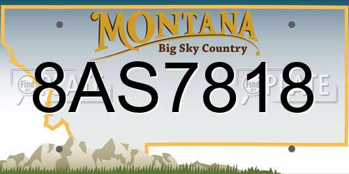 8AS7818 Montana License Plate
