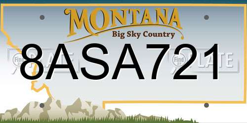 8ASA721 Montana License Plate