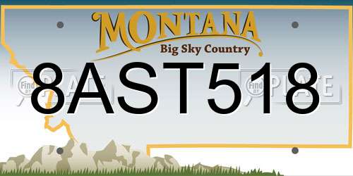 8AST518 Montana License Plate