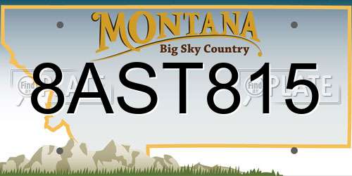 8AST815 Montana License Plate