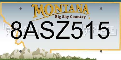 8ASZ515 Montana License Plate