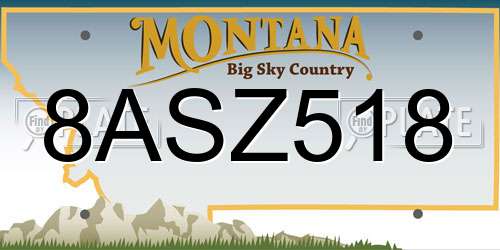 8ASZ518 Montana License Plate