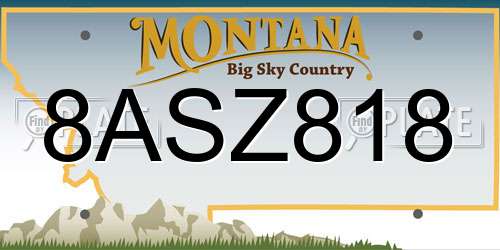 8ASZ818 Montana License Plate