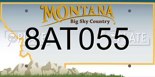 8AT055 Montana License Plate