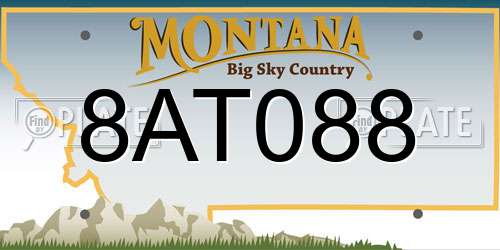 8AT088 Montana License Plate