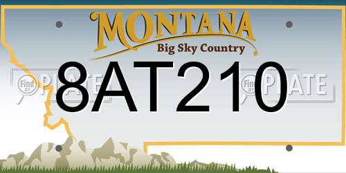 8AT210 Montana License Plate