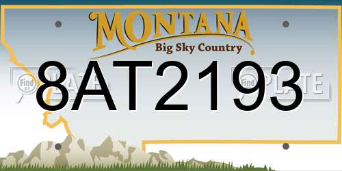 8AT2193 Montana License Plate