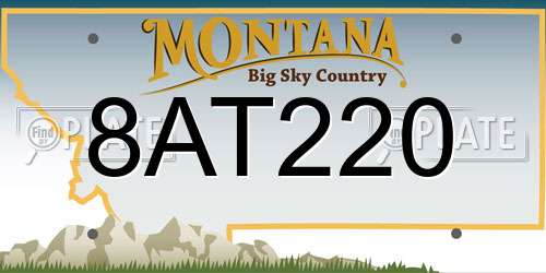 8AT220 Montana License Plate