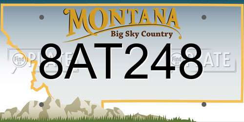 8AT248 Montana License Plate