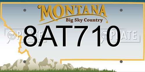 8AT710 Montana License Plate