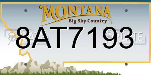 8AT7193 Montana License Plate