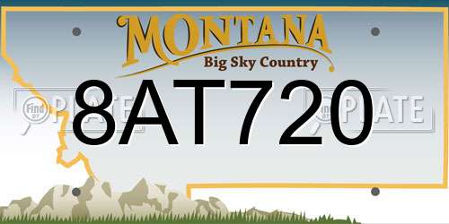 8AT720 Montana License Plate