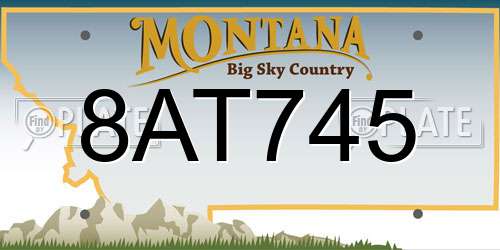 8AT745 Montana License Plate