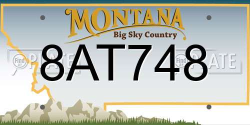 8AT748 Montana License Plate
