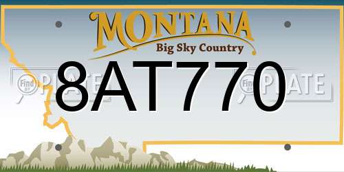 8AT770 Montana License Plate