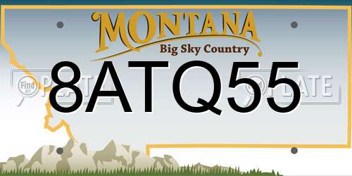 8ATQ55 Montana License Plate